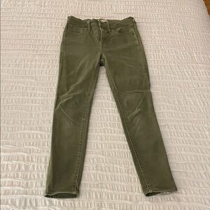 Madewell Olive Green 10” High Rise Skinny Jeans | Size 26